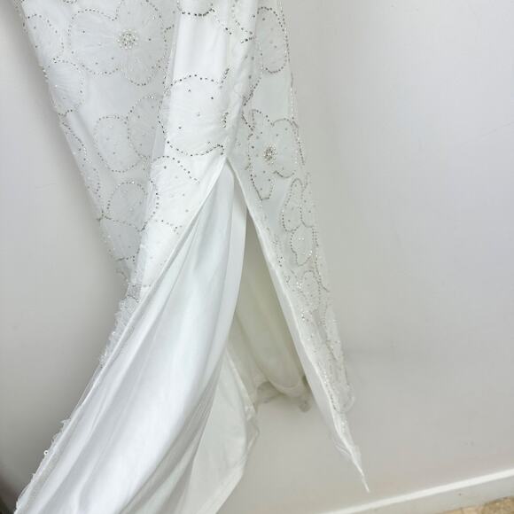 Lulus Loving Mentality White Tulle Beaded Strapless Midi Dress Cocktail XL NWT - Picture 10 of 12